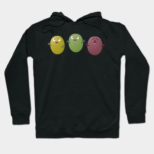 Cute happy olives singing cartoon Hoodie